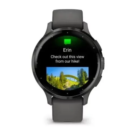 Смарт-часы Garmin Venu 3s серые со сланцевым стальным безелем и силиконовым ремешком