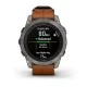 Смарт-годинник Garmin fenix 7 Pro Sapphire Solar Edition титановий з каштановим шкіряним ремінцем