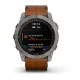 Смарт-часы Garmin fenix 7X Sapphire Solar титановые с каштановым кожаным ремешком