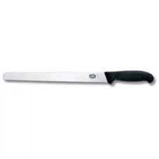 Нож кухонный для нарезки Victorinox Fibrox 36 см, серрейтор, черный