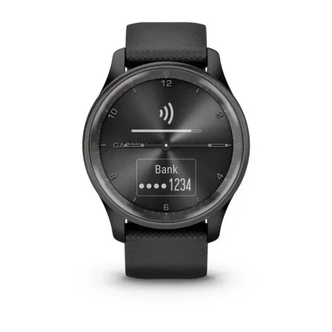 Смарт-часы Garmin vivomove Trend с грифельным стальным безелем, черными корпусом и ремешком