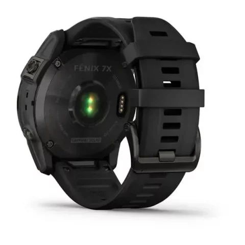 Смарт-часы Garmin fenix 7X Sapphire Solar карбоново-серые титановые DLC с черным ремешком