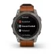 Смарт-годинник Garmin fenix 7 Pro Sapphire Solar Edition титановий з каштановим шкіряним ремінцем