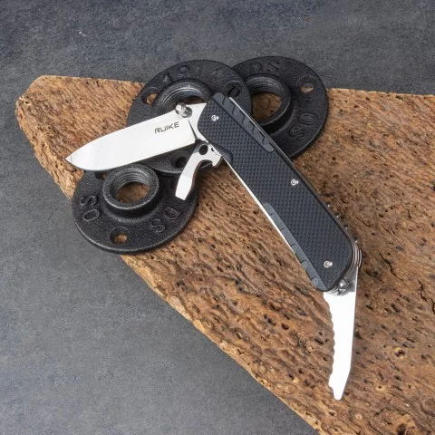 Багатофункціональний ніж Ruike Trekker LD41-B, (8.5 см) 12C27 / G10 чорний, 22 інстр.