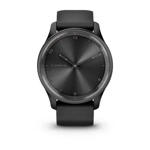 Смарт-часы Garmin vivomove Trend с грифельным стальным безелем, черными корпусом и ремешком