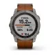 Смарт-часы Garmin fenix 7X Sapphire Solar титановые с каштановым кожаным ремешком