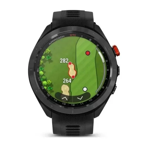 Смарт-часы Garmin Approach S70 (47 мм) с черным керамическим безелем и черным ремешком