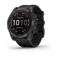 Смарт-часы Garmin fenix 7X Sapphire Solar карбоново-серые титановые DLC с черным ремешком