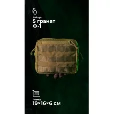 Утилітарний підсумок УП1 “Запасник” (20×16×6 см | Горизонтальний | Койот) ТМ Балістика