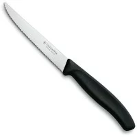 Ніж кухонний Victorinox SwissClassic 11 см, серрейтор, чорний