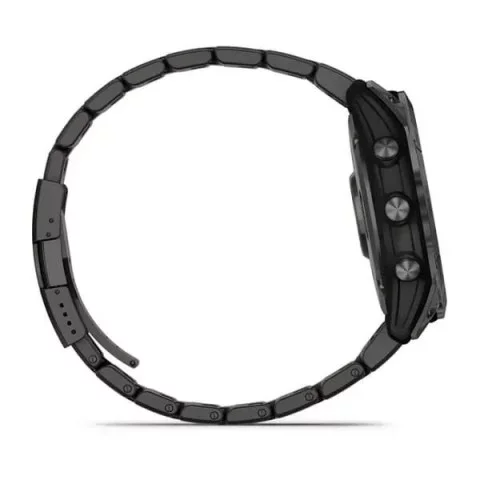 Смарт-часы Garmin fenix 7X Sapphire Solar карбоново-серые титановые DLC с титановим вентилируемым браслетом