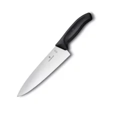 Кухонний ніж Victorinox SwissClassic Carving лезо 20см широке з чорн. ручкою у подар.упак.