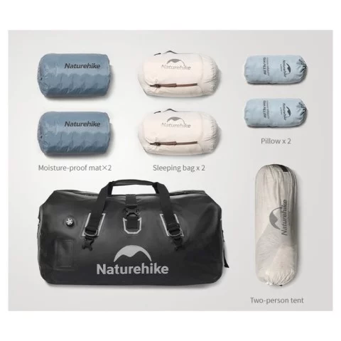Водонепроникна дорожня сумка Naturehike CNK2450XB015, 90 л, чорна