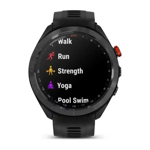 Смарт-часы Garmin Approach S70 (47 мм) с черным керамическим безелем и черным ремешком