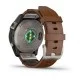 Смарт-годинник Garmin fenix 7 Pro Sapphire Solar Edition титановий з каштановим шкіряним ремінцем