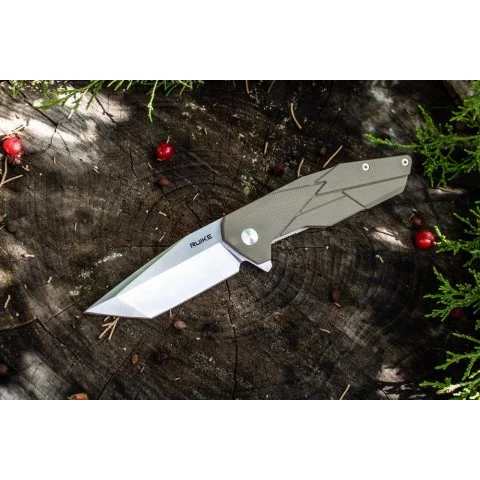 Ніж складаний туристичний Ruike P138-W, (9 см) 14C28N / G10 бежевий