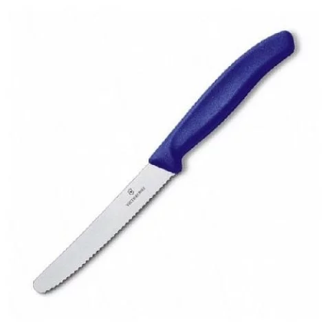 Кухонний ніж Victorinox SwissClassic Tomato&Sausage лезо 11см хвил. з син. ручкою