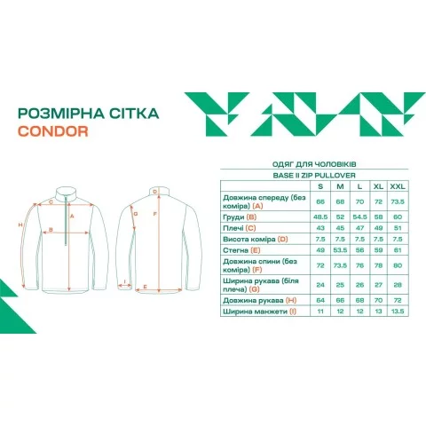 Термосвитер Condor-Clothing BASE II ZIP PULLOVER M ц:оливковый