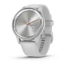 Смарт-годинник Garmin vivomove Trend із сріблястим сталевим безелем, сірими корпусом та ремінцем