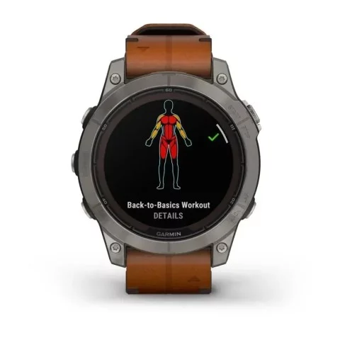 Смарт-годинник Garmin fenix 7 Pro Sapphire Solar Edition титановий з каштановим шкіряним ремінцем