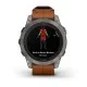 Смарт-годинник Garmin fenix 7 Pro Sapphire Solar Edition титановий з каштановим шкіряним ремінцем