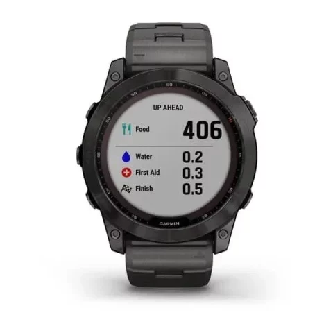 Смарт-часы Garmin fenix 7X Sapphire Solar карбоново-серые титановые DLC с титановим вентилируемым браслетом