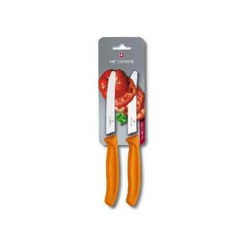 Кухонний ніж Victorinox SwissClassic Tomato&Sausage лезо 11см хвил. з помар. ручкою 2шт (блістер)