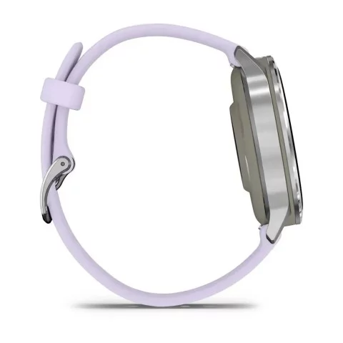 Смарт-часы Garmin Venu 4 (41 мм) серебристый с силиконовым ремешком барвинкового цвета