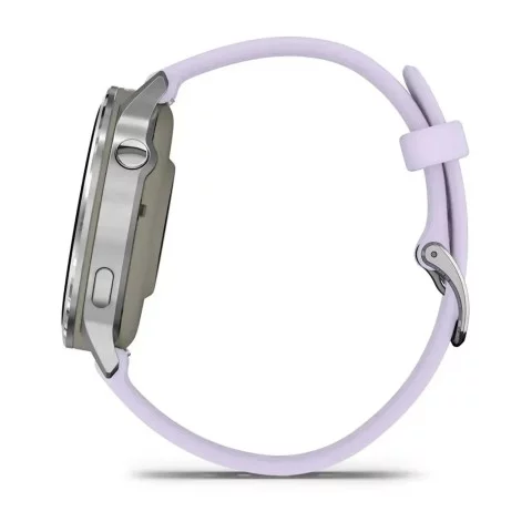 Смарт-часы Garmin Venu 4 (41 мм) серебристый с силиконовым ремешком барвинкового цвета