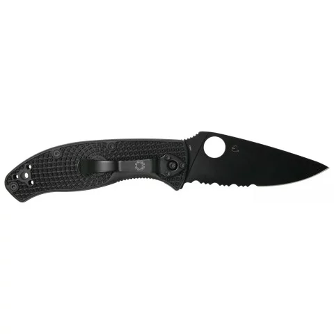 Нож Spyderco Tenacious Black Blade Half Serrated Lightweight
