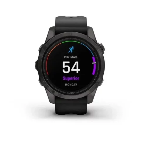 Смарт-часы Garmin epix Pro Gen 2 Sapphire Edition (42мм) карбоново-серые титановые DLC с черным ремешком