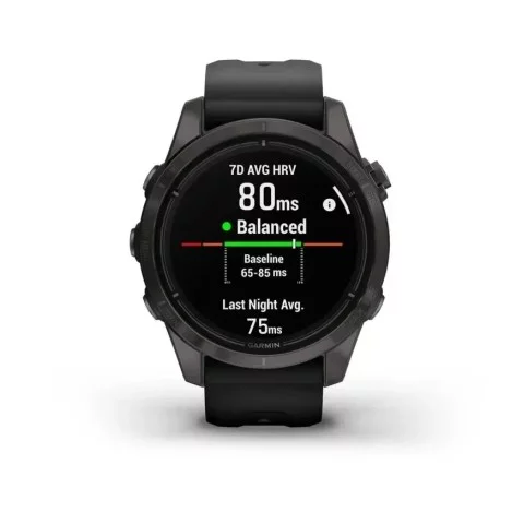 Смарт-часы Garmin epix Pro Gen 2 Sapphire Edition (42мм) карбоново-серые титановые DLC с черным ремешком